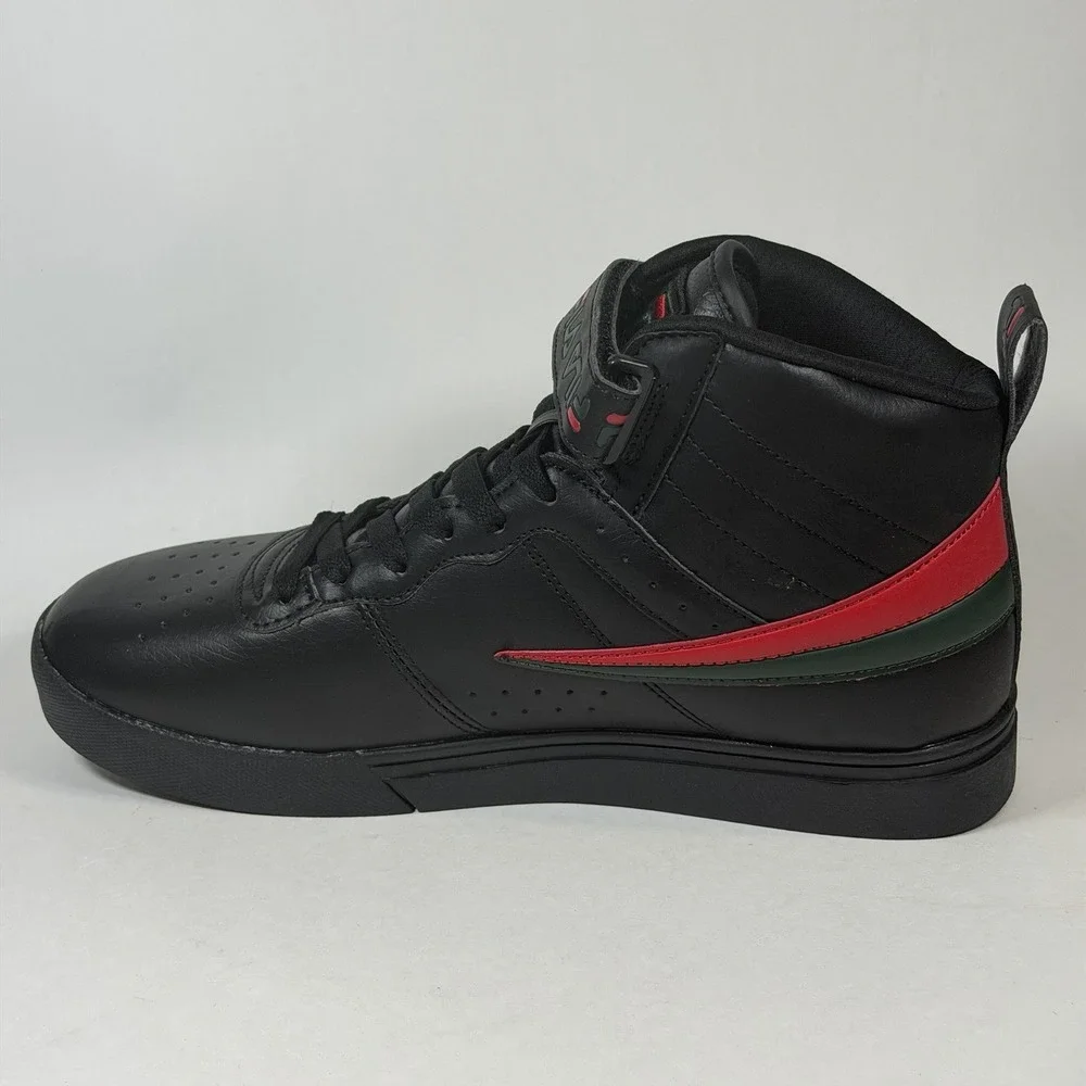 FILA‎ Size-9.5 Vulc 13 Repeat Logo Men's Black Red Sneakers Lace Up Comfort